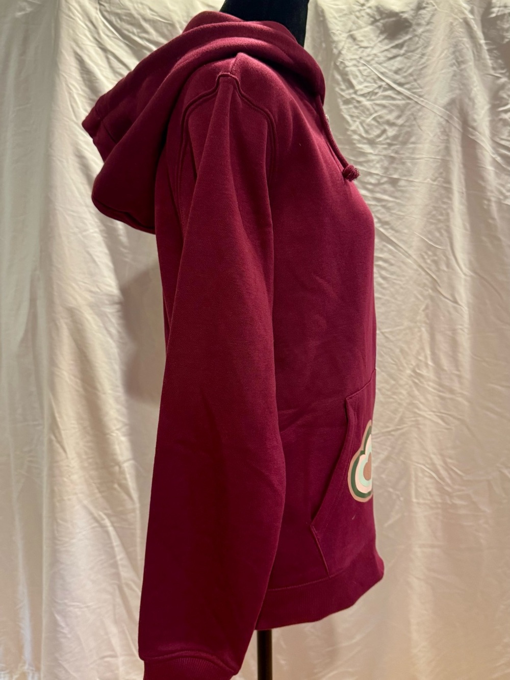 Burgundy “Girls Just Want Fundamental Human Right” Zip-Up Hoodie (custom design) - Picture 4 of 5